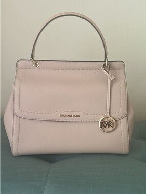 Michael Kors Blush Satchel with Gold MK Charm